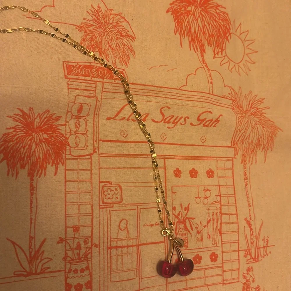 LISA SAYS GAH Cherry Earrings French necklace - Picture 4 of 7